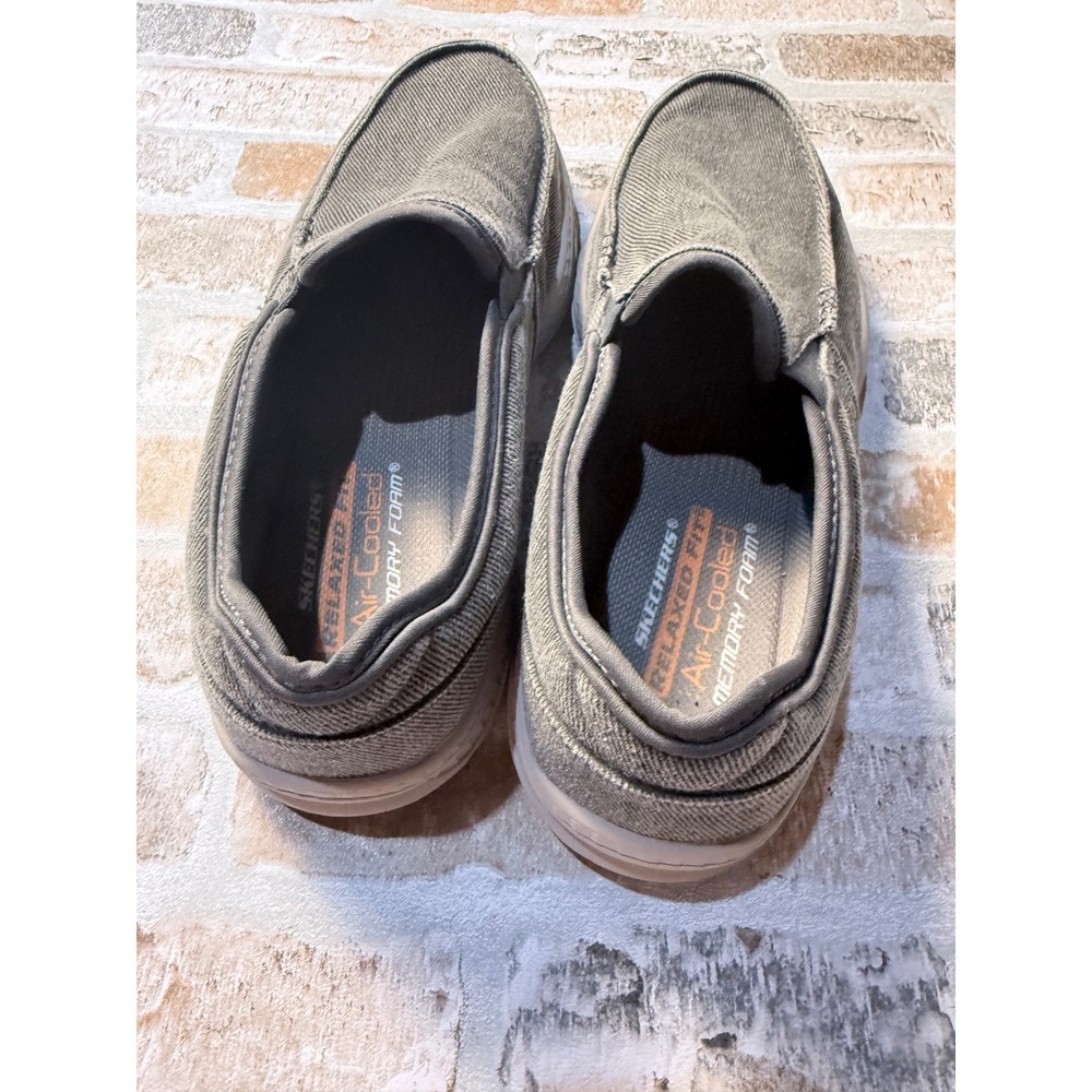 Skechers Relaxed Fit Air-Cooled Memory Foam Charcoal Gray Loafers Mens 12 - Picture 3 of 5